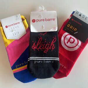 NWT Pure Barre Sticky Socks (grip socks), 3 pairs, size Small